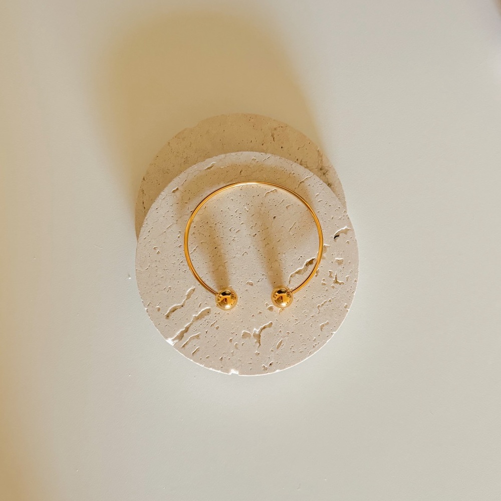 18K Gold Plated Ball Bangle